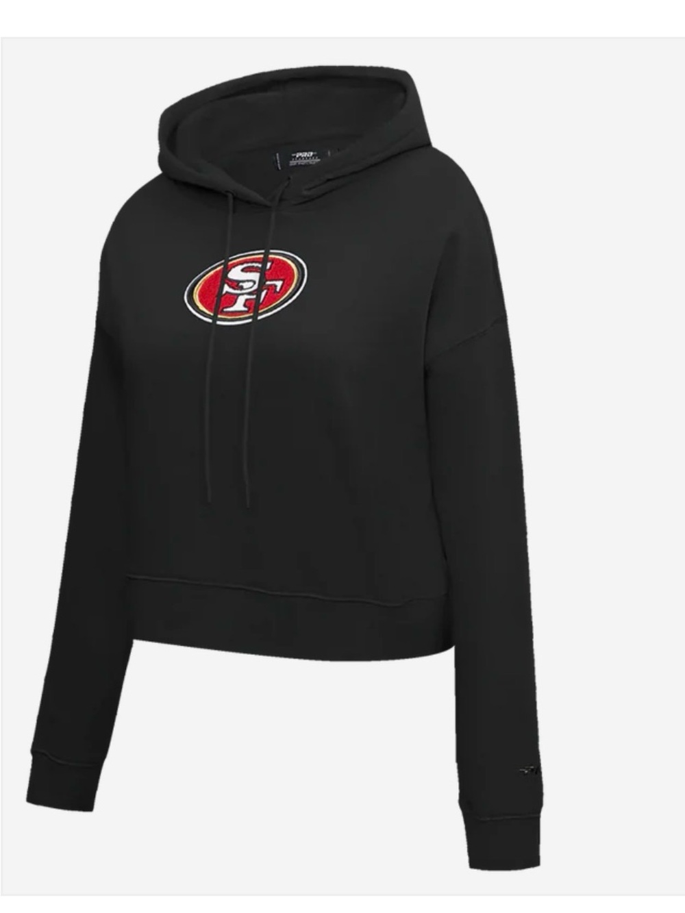 NFL SAN FRANCISCO 49ERS CLASSIC FLEECE CROPPED PULLOVER HOODIE Size SMALL